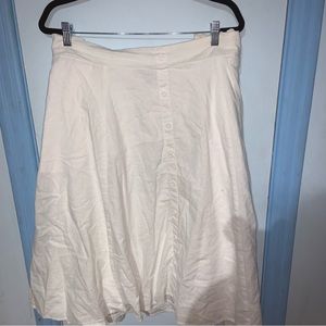 Midi Linen Button-Up Skirt